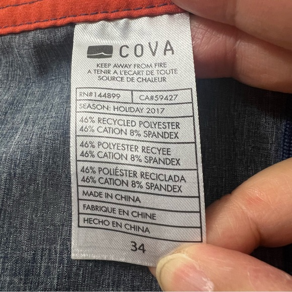 Cova Men Blue Size 34 Swim Trunks Board Shorts Quick Dry Vacation Unlined Surf - Picture 7 of 9